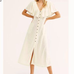 Free People Cream Messenger Midi Dress